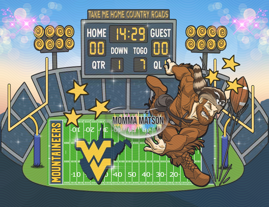 Sublimation Tumbler Wrap 20 oz - WVU Football Mascot