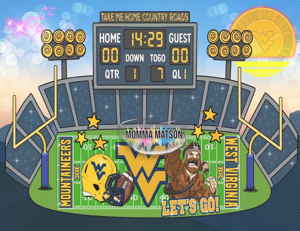 Sublimation Tumbler Wrap 20 oz - WVU Mountaineers Football Field
