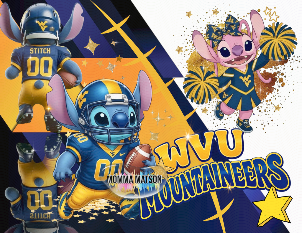 Sublimation Tumbler Wrap 20 oz - WVU Stitch / Angel